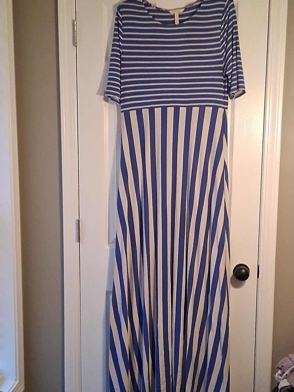 Matilda Jane Blue and White Striped Maxi Dress